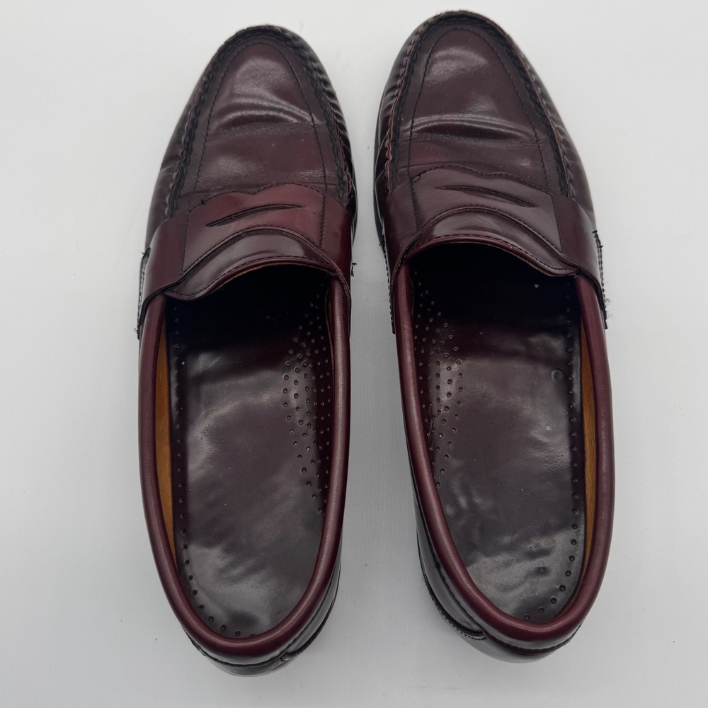 Classic Burgundy Leather Penny Loafers Men's Dress Shoes‎ Size 11 B